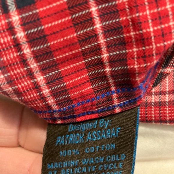 Toscano Red Plaid Shirt Designed by Patrick Assaraf - Picture 7 of 7